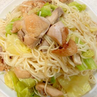【温麺】鶏もも肉のちゃんちゃん焼き風焼き温麺